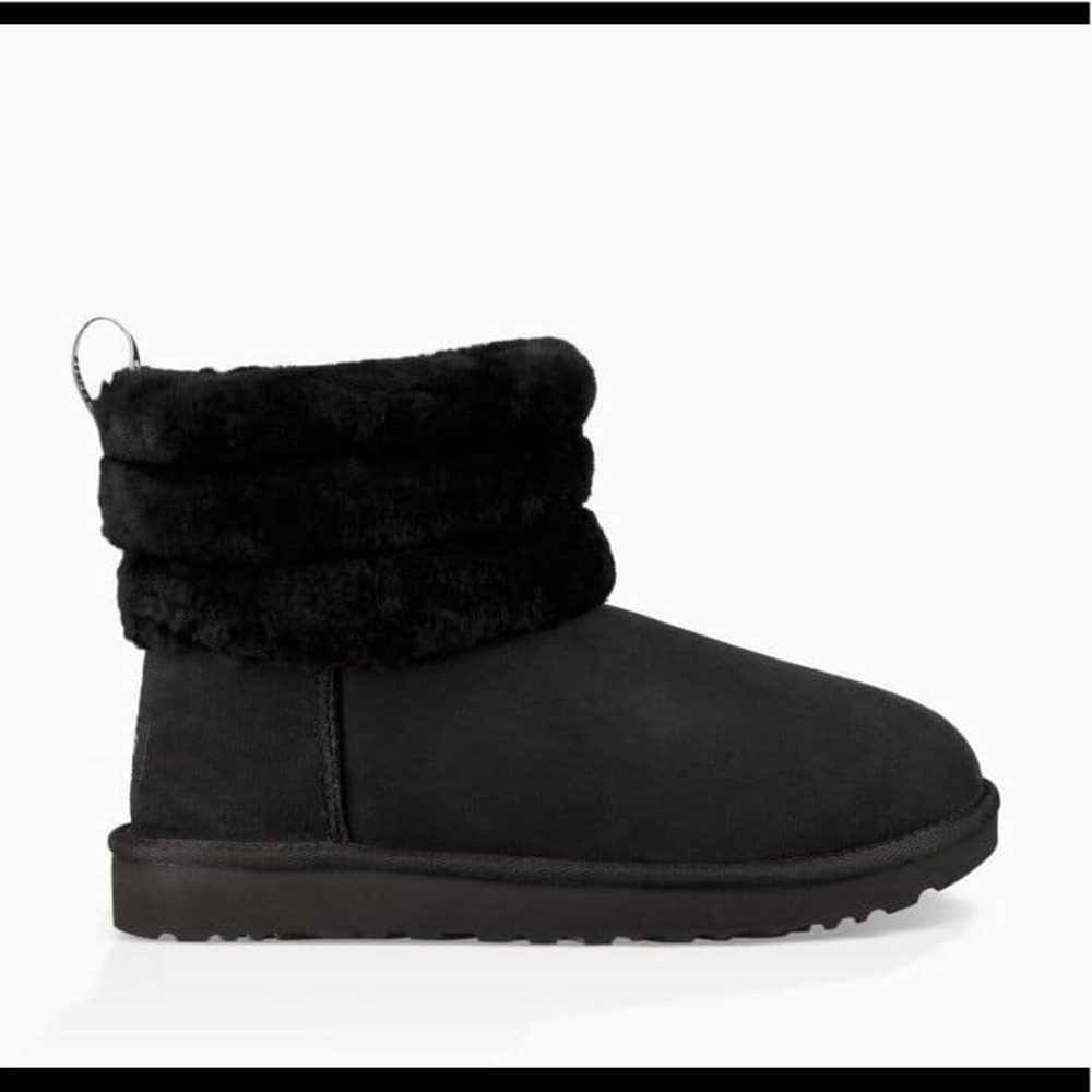 UGG fluff mini quilted boot new in box black - Picture 1 of 5